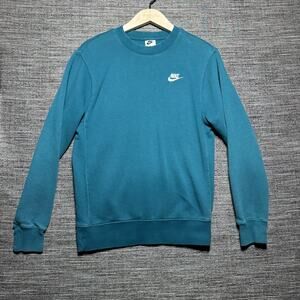 Nike Sportswear Club Sweatshirt Men's XS Blue Pullover LS Crewneck Fleece